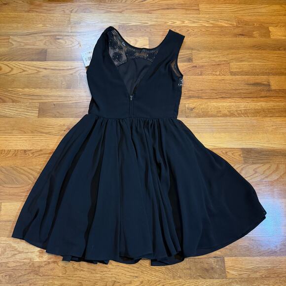 Way In Juniors 3 Black Beaded Backless Fit and Flare Sleeveless Party Dress Prom - Picture 7 of 9